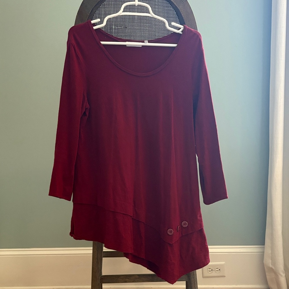 Habitat Deep Red Asymmetrical Tunic